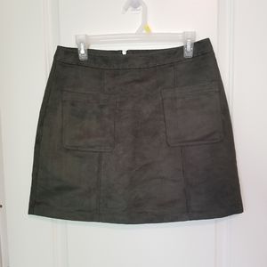 Old Navy Green Faux Suede Skirt